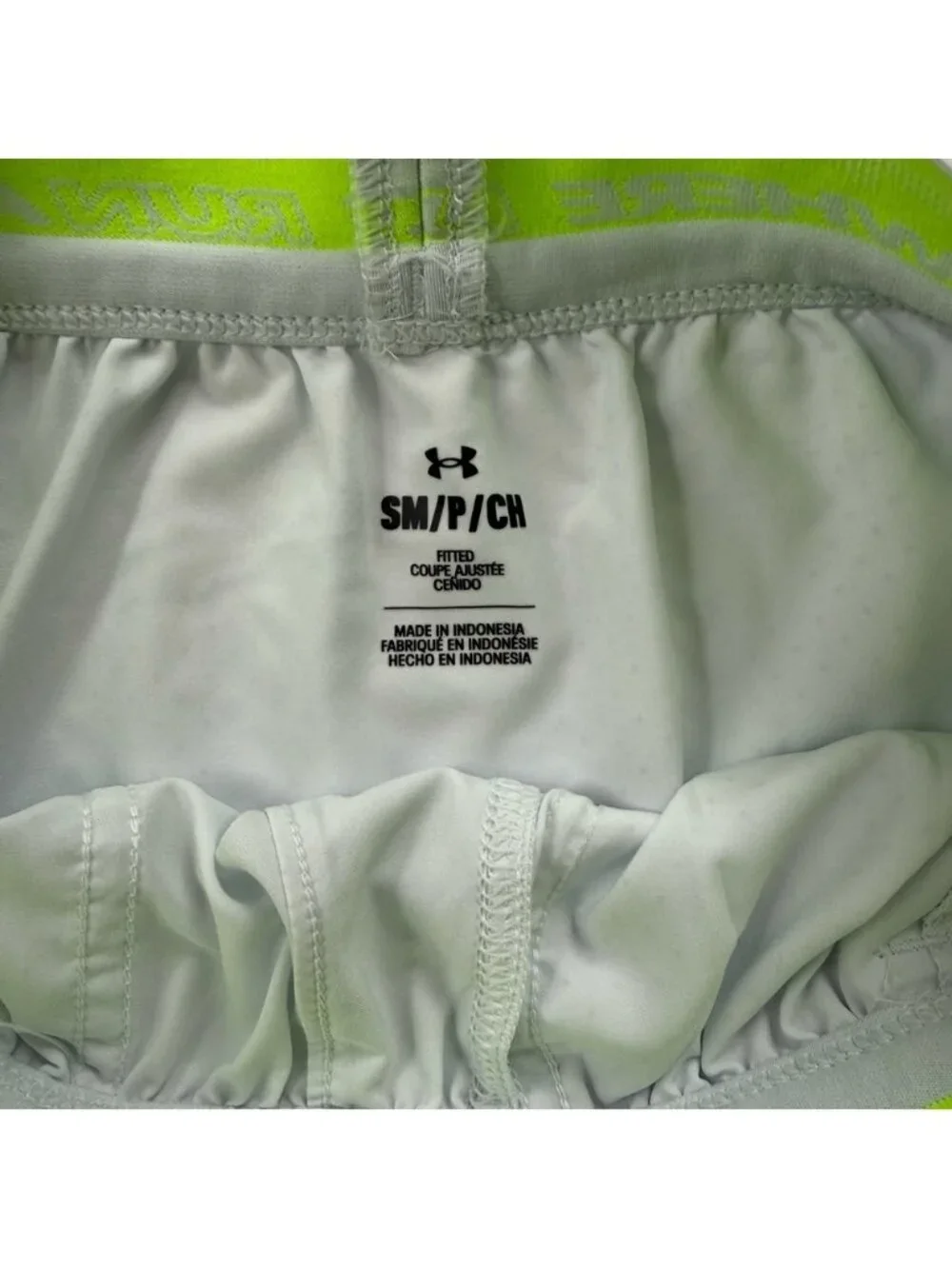 Under Armour Run Anywhere Running Shorts Neon Waistband Athletic Size S